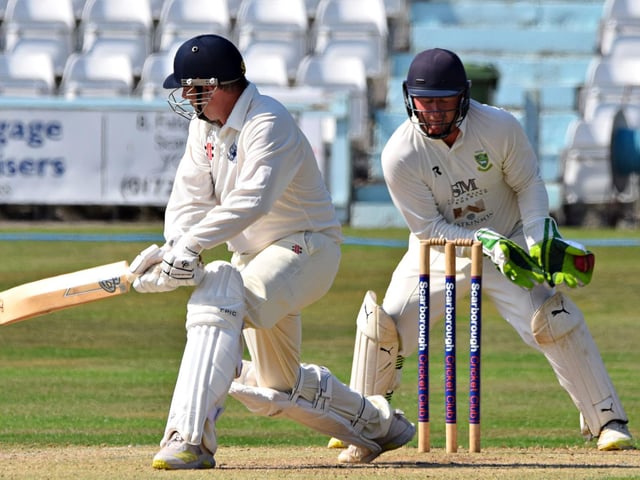 Scarborough's Guy Emmett plays an inventive shot