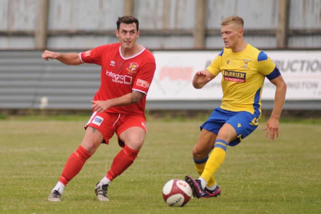 Bridlington Town midfielder Jack Griffin was sent off at Lincoln United