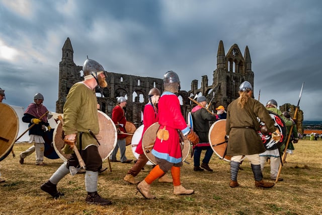 Vikings heading for their Viking skirmish on the battle field.