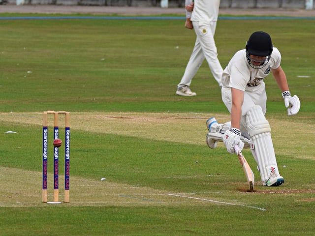 Scarborough batter Duncan Brown races through for a quick single