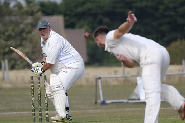 Heslerton batter Tony Watson during their home win against Staithes