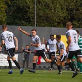 Luca Colville celebrates his goal for Scarborough Athletic in the 4-2 win at Farsley Celtic

Photo by Matthew Appleby