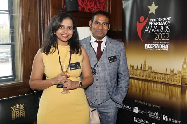 West Hill Pharmacy won the Team Award and Jaya Authunuri and Aswini Gaali was in London at the House of Commons to collect the award on behalf of the team. Image (by PFT Photography) submitted