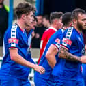 Marcus Giles, centre, has left Whitby Town to join Bishop Auckland