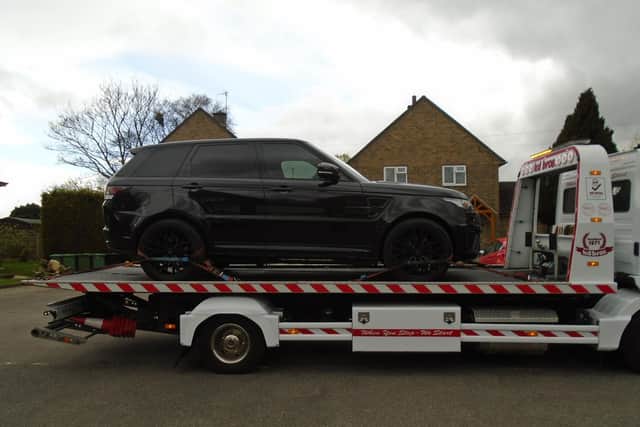 The car was seized by police earlier today.