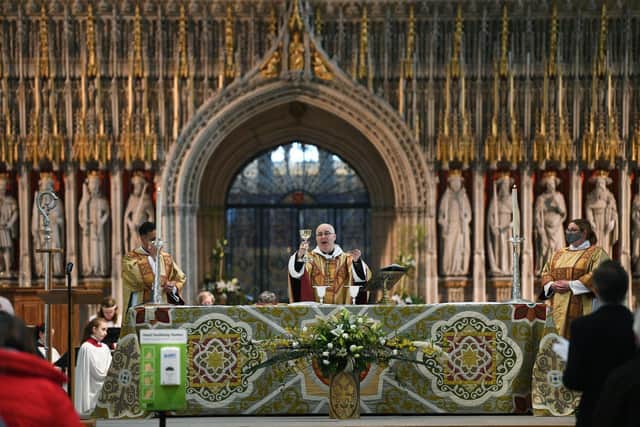 The Archbishop of York Stephen Cottrell delivers his first Easter Sermon at York Minster.