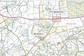 Where the roadworks are taking place.