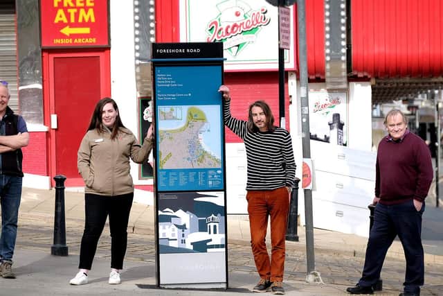 The first of Scarborough's new 'wayfinding' signs are installed.