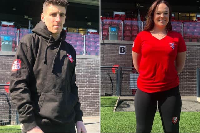 LOOKING THE PART: Michael Coulson and Leah Ager in the new merchandise
