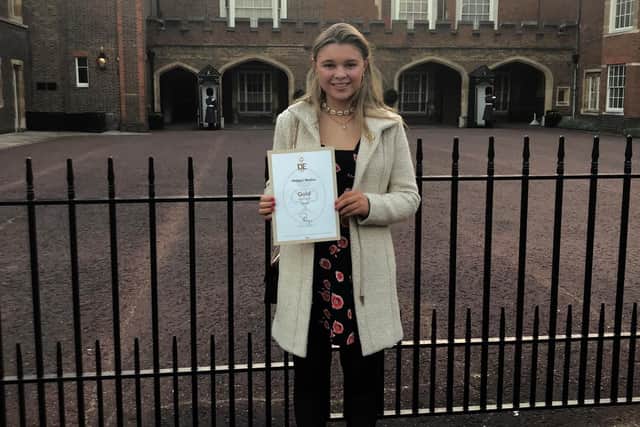 Pippa Burdass collects her Gold Duke of Edinburgh Award