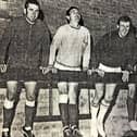 Indoor training ahead of the York City game, from left, Alan McCloy, Bobby Veart, Dave Rutherford, Terry Bartlett and Kevin Mulgrew