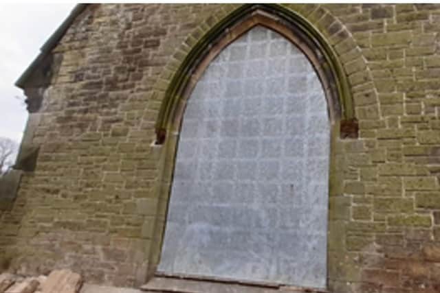 The ornamental heads have gone missing from Dean Road Chapel in Scarborough. Photos by Coast and Vale Community Action