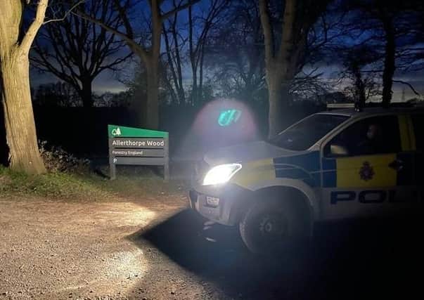 Task force police officers attend a site of possible night hawking.