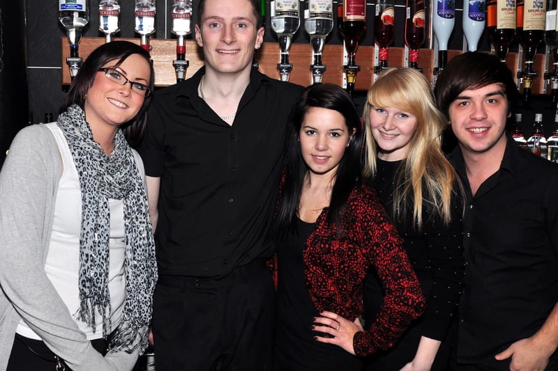 Bar staff Shelly, Todd, Siobhan, Jordan and Hannah in 2010.