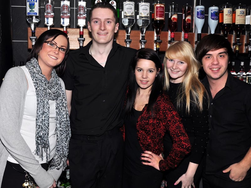 Bar staff Shelly, Todd, Siobhan, Jordan and Hannah in 2010.