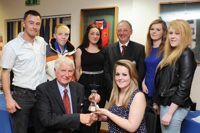 Bridlington Sports Award Evening at the Bridlington Rugby Club in 2013. In the picture is the team of the year, but which team? (NBFP PA1310-22i)