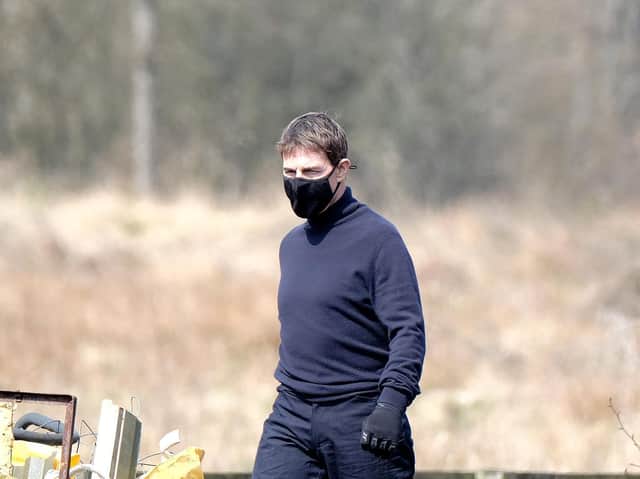 Tom Cruise takes a break from filming Mission Impossible 7 - Photo: Richard Ponter