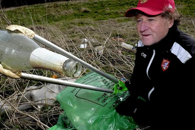 Mick out on one of his litter picks.