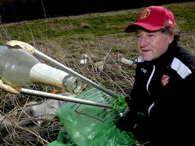 Mick out on one of his litter picks.