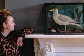 Martha Cattell with one of the exhibits in the new display due to open in May
