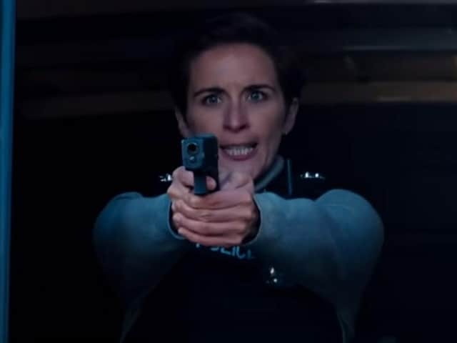 Ted Hastings (Adrian Dunbar), Steve Arnott (Martin Compston) and Kate Flemming (Vicky McClure) all star in the action-packed clip. (BBC)