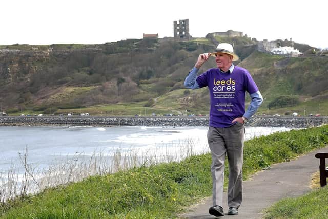 John, 72, prepares for his fundraising walk.