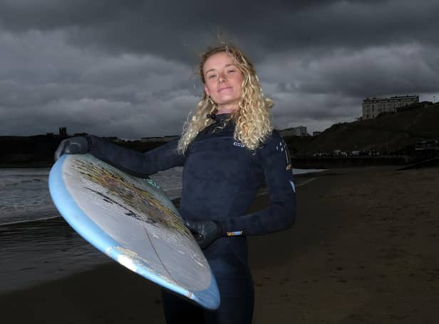 Scarborough surfer Ruby Wyborn is launching more surfing lessons for women to break down barriers and encourage sporting endeavours. Image by Richard Ponter