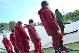 Youngsters learn to ski at East Barnby Outdoor Centre.