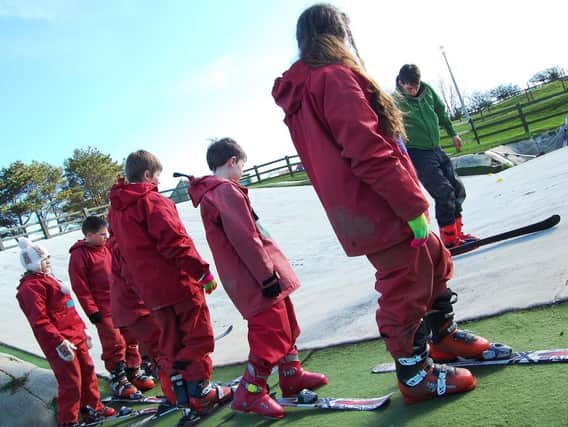 Youngsters learn to ski at East Barnby Outdoor Centre.