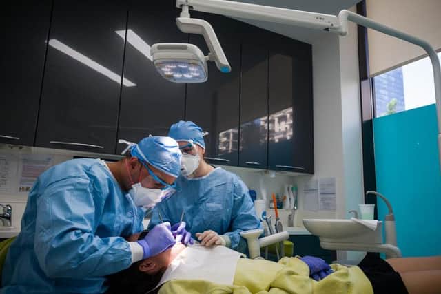 Dentists working through the pandemic in London. (Photo: Getty / Leon Neal)