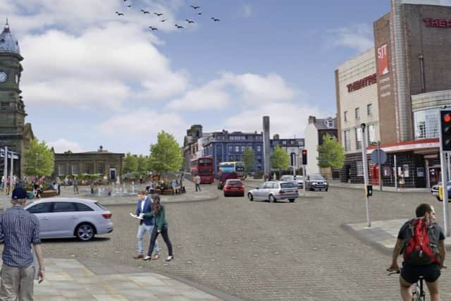 Proposed new look for the railway station area.