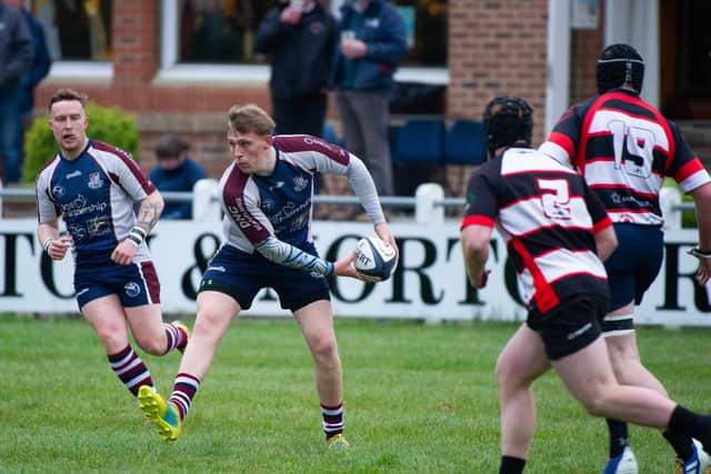 Aaron Wilson in action for Scarborough RUFC in the match at Malton on Friday night.
