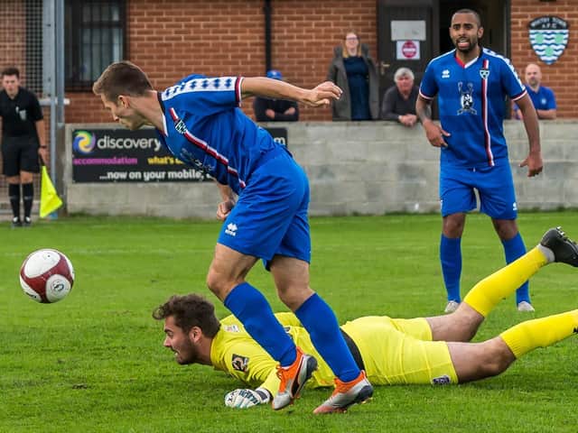 Whitby Town score in last season's friendly with York City.