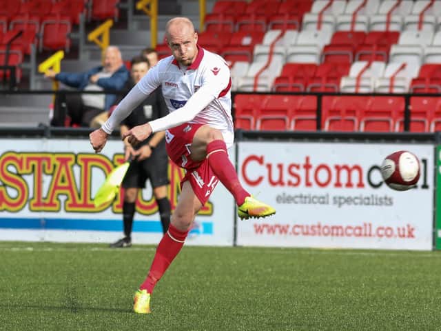 Neal Bishop playing for Boro in the 2020-21 season
Photo by Morgan Exley