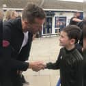 Chris Martin met Albie Clarkson in Whitby. Pic: Rebecca Clarkson