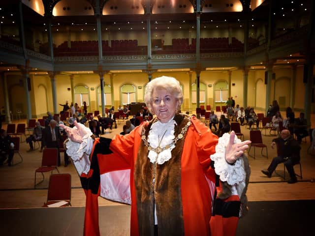 Former Mayor Lynskey at the lockdown heroes awards in one of her last official duties.