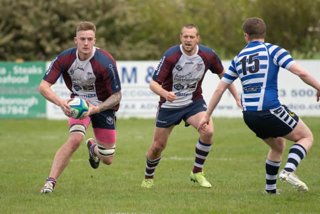 Will Rennard in action for Scarborough RUFC v Pocklington.