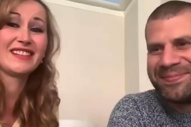 Lisa and Hish Al-Bizri receiving the news. Picture: People's Postcode Lottery