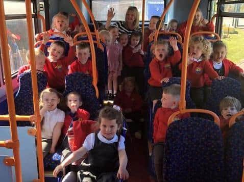Nursery children on the bus. Picture: EBOR Academy Trust
