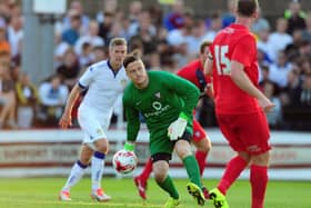 Michael Ingham in action for York City against Leeds United in a pre-season friendly in July 2015.