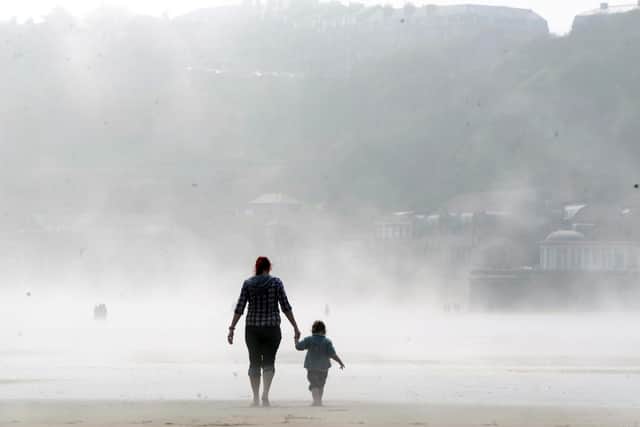 Sea fret rolling in on Scarborough's South Bay. Picture: JPI Media/ Gerard Binks