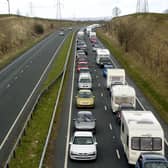 Traffic queuing on the A64. Picture: JPI Media