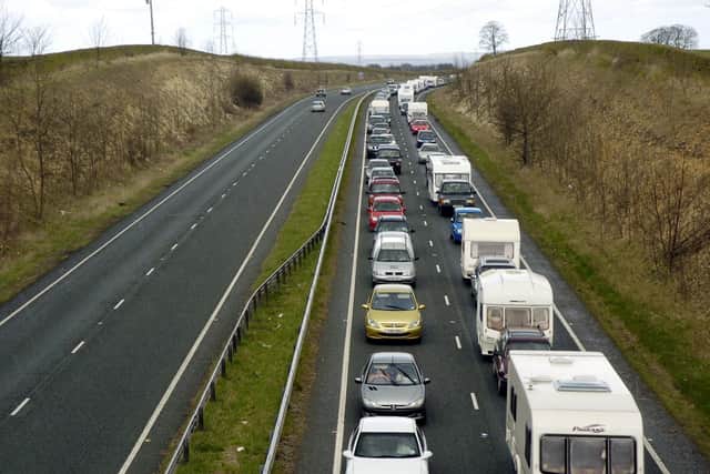 Traffic queuing on the A64. Picture: JPI Media
