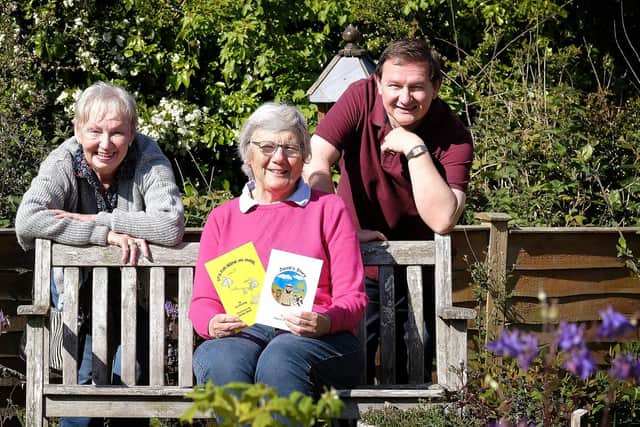Rev Elizabeth Kitching with her illustrators Janice Springall and Gordon Reed.