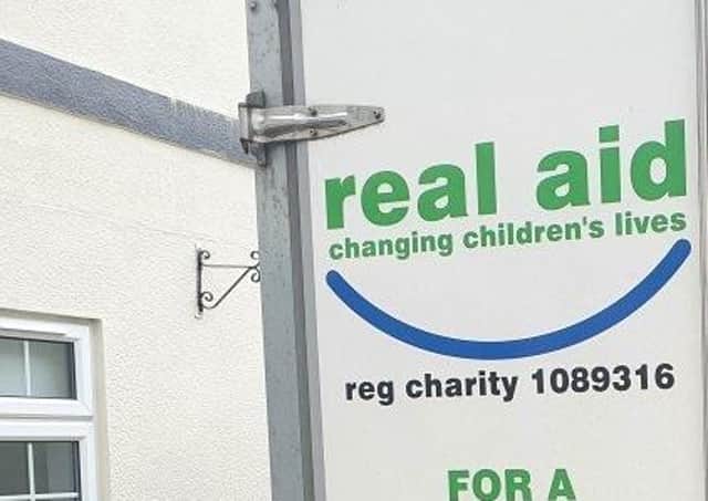 The Real Aid charity takes delivery of the Hudson Contract donations.