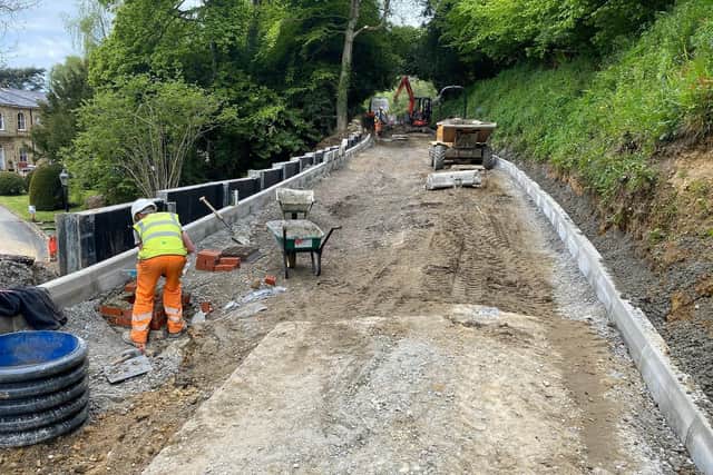 Urgent road repairs had to be carried out following a landslip.