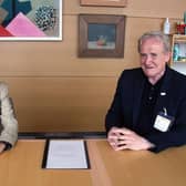 Care Minister Helen Whately with Independent Care Group Chairman Mike Padgham.
