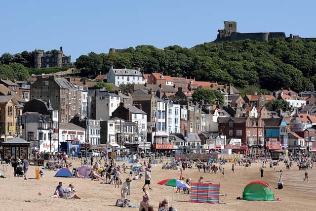 Scarborough's beaches were packed as tourists headed to the coast during half-term.
