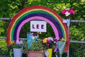 The memorial for Lee Cowling. Picture: Lucy Barnes