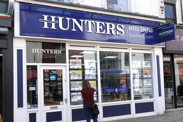 Perusing the properties on sale with Hunters in Scarborough. Picture: JPI Media/ Richard Ponter